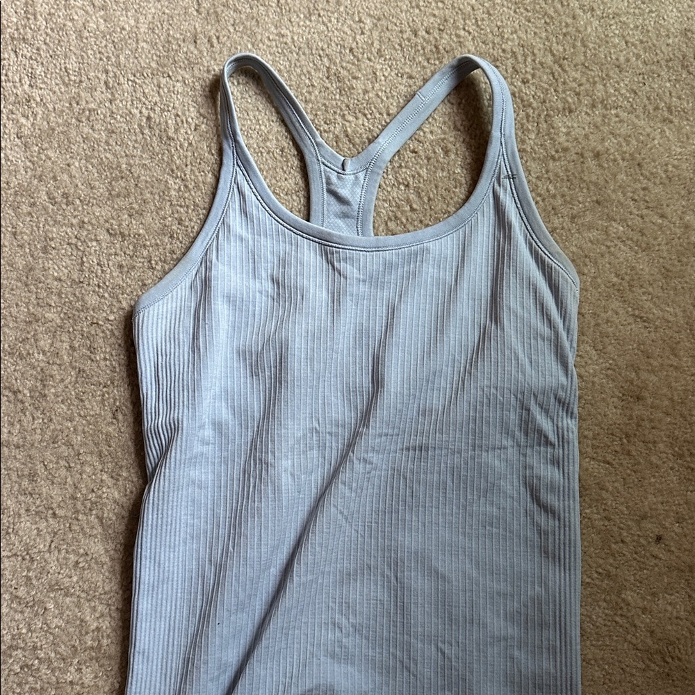 Lululemon Ribbed Light Blue Racerback Tank Top - Picture 3 of 3